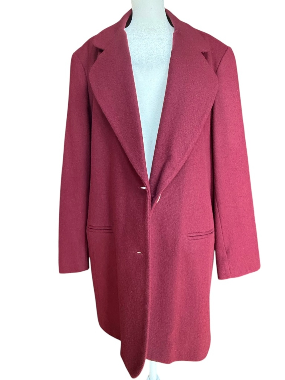 Maggie McNaughton 100% Wool Maroon Blazer Jacket Sz 18W
